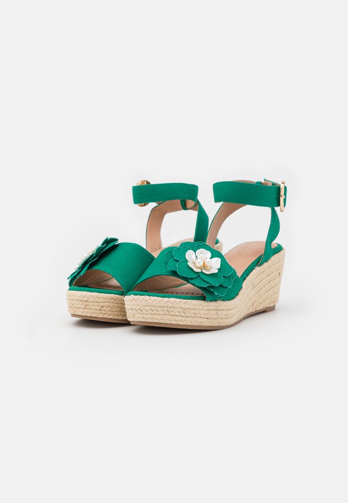 Sandales Anna Field Espadrillas Wedge platform Boucle Vert Femme | QVC-9557999